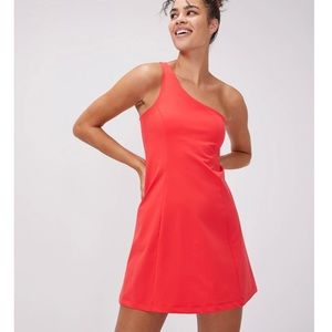 Outdoor Voices One Shoulder Dress in Poppy
